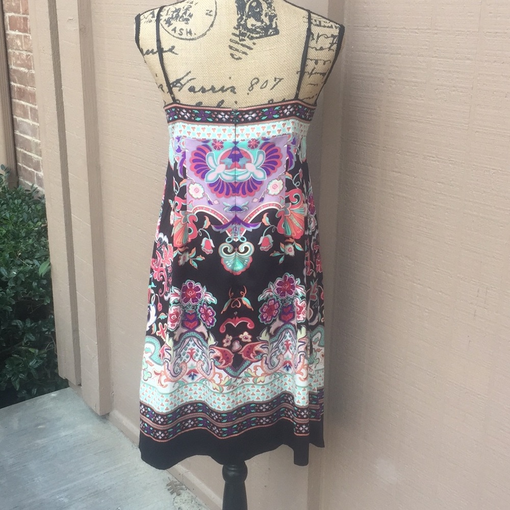 Silky Colorful Sleeveless Dress Sz 10 Dressbarn - Picture 8 of 17